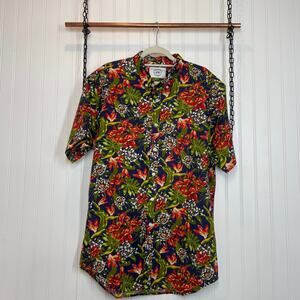 Kronstadt Casual Men’s Multicolor Floral Short Sleeve Button Down Shirt Size XL